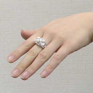 アコヤ本真珠:ダイヤモンド:パール:リング:ピンクホワイト系:4.25-5.25mm:PT900:プラチナ:指輪