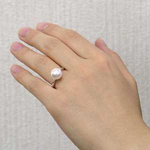 パールリング 普段使い パール リング プラチナ pt900 真珠 指輪 本