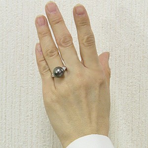 11〜12ミリ使用感なし！黒真珠プラチナダイヤパールリング 25A01206_600x600_crop_center.