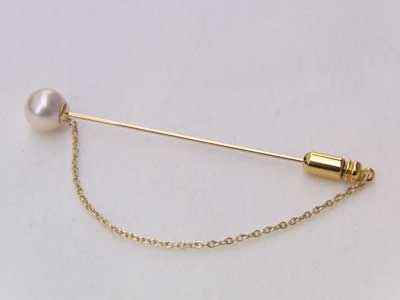 ブローチ パール あこや真珠 ピンブローチ ラペルピン K18ゴールド 入学式 卒業式 手作り :bf4591:真珠の杜 - 通販