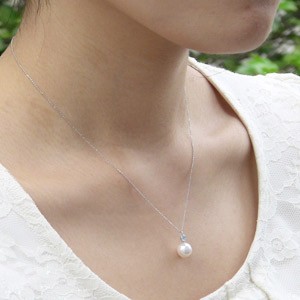 真珠 パール ペンダント ネックレス あこや 3月誕生石 アクアマリン