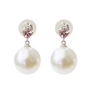 パール ピアス 18金 18k 真珠 アコヤ本真珠 エメラルド 5月の誕生石