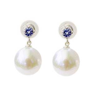 パール ピアス 18金 18k 真珠 アコヤ本真珠 エメラルド 5月の誕生石 