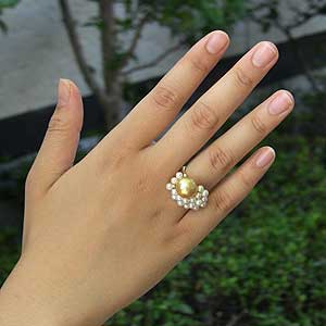 パールリング パール リング 真珠 指輪 南洋白蝶真珠 あこや本真珠