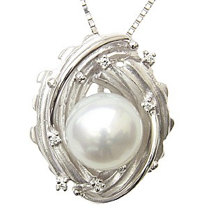 ネックレスペンダント 南洋真珠パール PT900プラチナネックレス ダイヤモンド