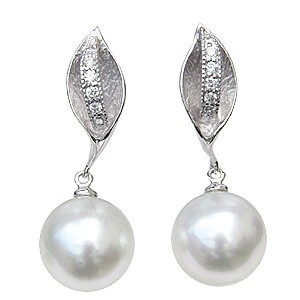 イヤ南洋真珠パール pt900 プラチナイヤリング ダイヤモンド 送料無料