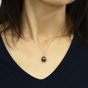 ブラックパール ペンダントトップ 黒真珠 10mm タヒチ黒蝶真珠
