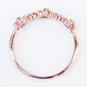 ダイヤモンドリング ダイヤ フラワー 花 指輪 ピンクゴールド k18