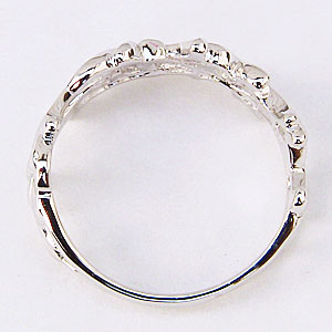 リーフモチーフ リング 地金ジュエリー 指輪 k10 ホワイトゴールド 葉