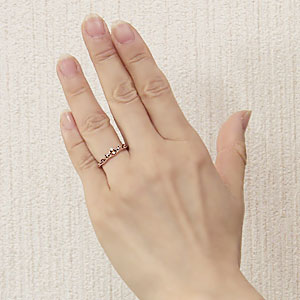 ティアラリング ダイヤモンド k18 ピンクゴールド 指輪 ダイヤ 0.03ct