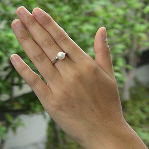 パールリング 普段使い パール リング プラチナ pt900 真珠 指輪 本 