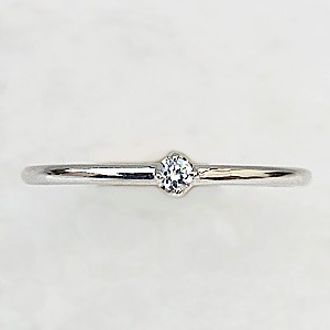 ピンキーリング ダイヤモンドリング 一粒ダイヤモンド0.03ct k18