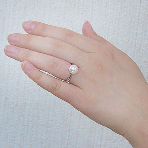 パールリング 普段使い パール リング プラチナ pt900 真珠 指輪 本