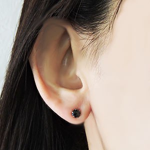 普段使い ピアス ブラックダイヤモンドピアス スタッドピアス ブラック