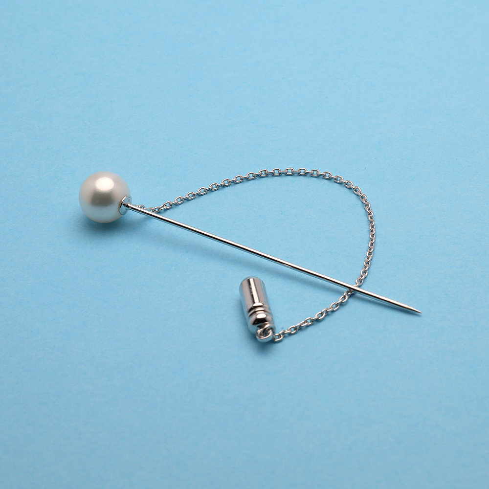 ブローチ ラペルピン メンズ 男性用 あこや本真珠 アコヤピンブローチ