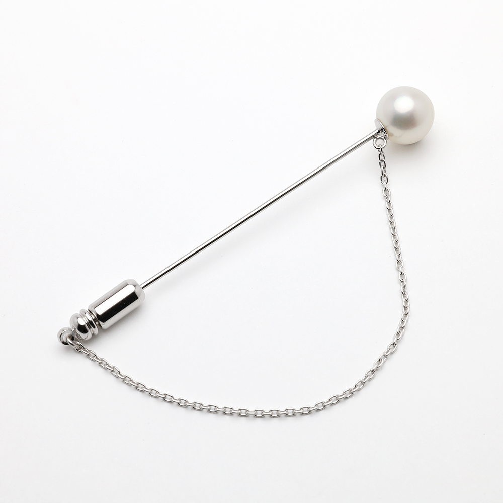 ブローチ ラペルピン メンズ 男性用 あこや本真珠 アコヤピンブローチ