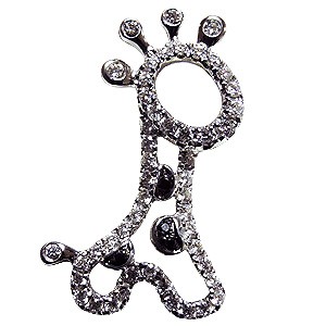 ブローチ キリン きりん ピンズ 麒麟 ラペルピン ダイヤモンド k18