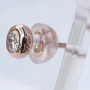 ダイヤモンド ピアス k18G ピンクゴールド 片耳用ピアス メンズ 送料