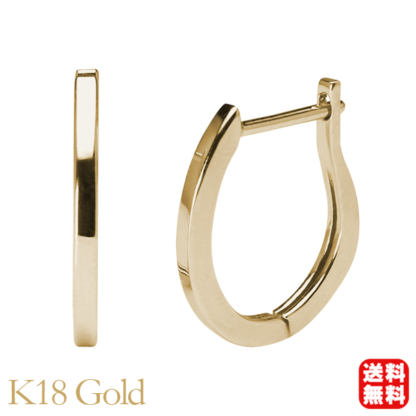 中折れ式フープピアス ホワイトゴールド k18 18k 18金 フープ