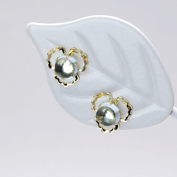 スカイブルートパーズ ピアス スタッドピアス k18 18k 18金 イエロー