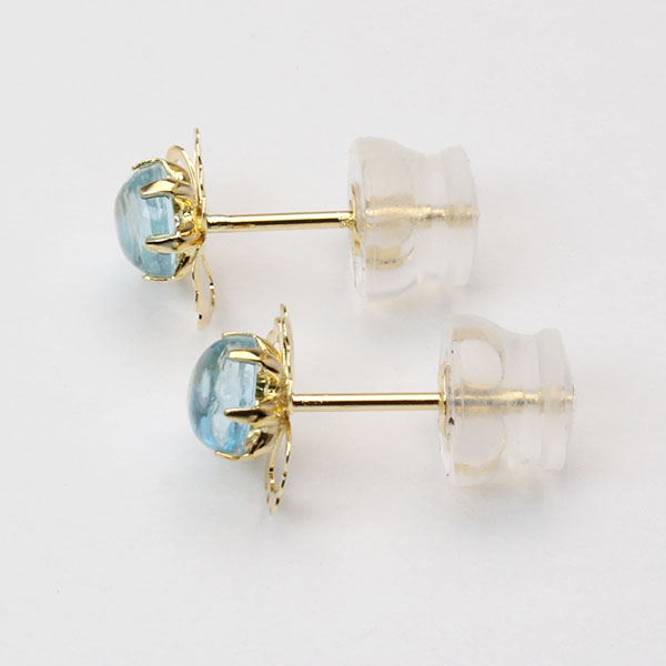 スカイブルートパーズ ピアス スタッドピアス k18 18k 18金 イエロー