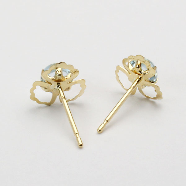 スカイブルートパーズ ピアス スタッドピアス k18 18k 18金 イエロー