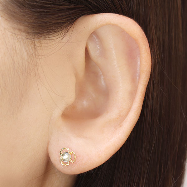 スカイブルートパーズ ピアス スタッドピアス k18 18k 18金 イエロー