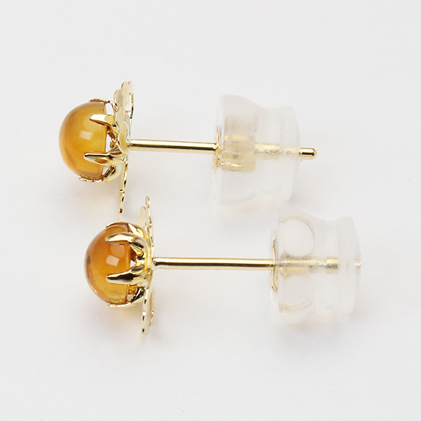 ゴールド シトリン ピアス　k18 シトリン ピアス スタッドピアス k18 18k 18金 イエローゴールド