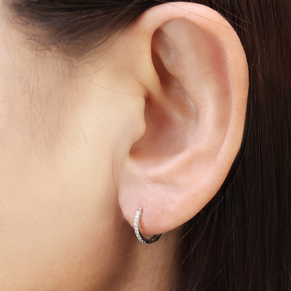 ピアス フープ フープピアス プラチナ pt900 プラチナ900 ダイヤ