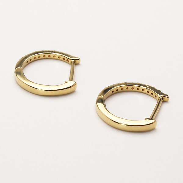 ピアス フープ フープピアス 18金 k18 18k イエローゴールド ダイヤ