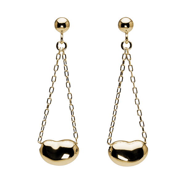 ピアス k18 イエローゴールド 18k 18金 スタッドピアス ビーンズ