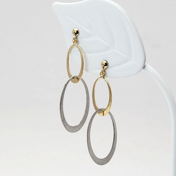 ピアス スタッドピアス k18 18金 18k イエローゴールド プラチナ pt900 コンビ 2カラー 地金ピアス 送料無料 ユニセックス 男女兼用 普段使い プレゼント puの画像