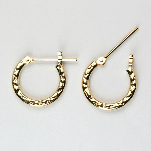 ピアス フープピアス k18 18k 18金 イエローゴールド 遮断式ピアス 地金ピアス 送料無料 メンズ 男性用 カジュアル 普段使い トレンド プレゼント ギフト puの画像