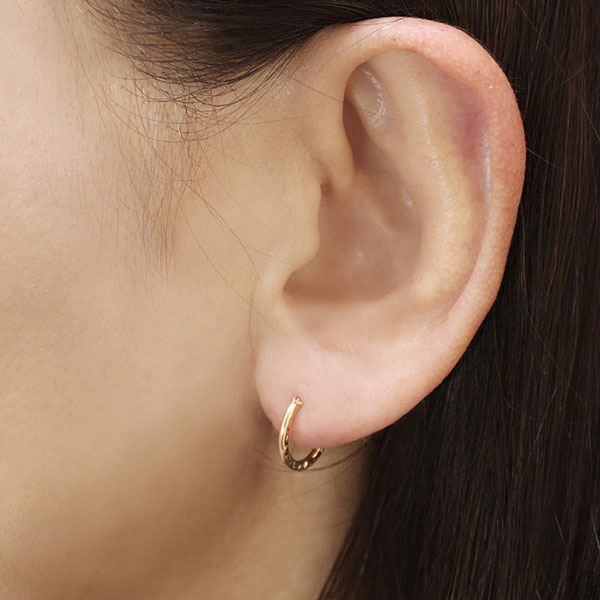 K18フープピアス k18 ピアス フープピアス ゴールド 【luzon-hoop ルゾン・フープ