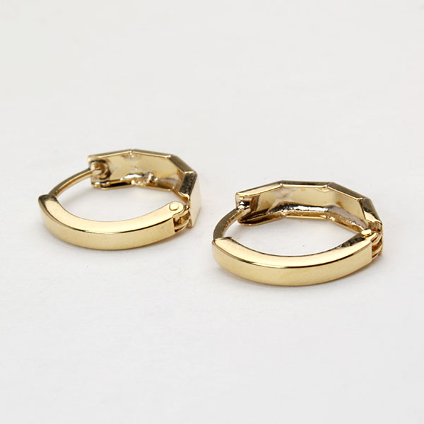 ピアス フープピアス k18 18k 18金 イエローゴールド 中折れ式ピアス 地金ピアス リバーシブル 送料無料 ユニセックス 男女兼用 普段使い プレゼント ギフト puの画像