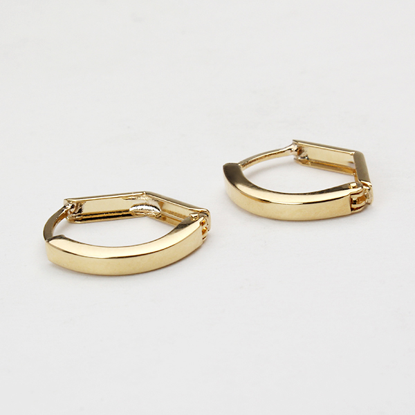 ピアス フープピアス k18 18k 18金 イエローゴールド 中折れ式ピアス 地金 リバーシブル 送料無料 ユニセックス 男女兼用 普段使い トレンド プレゼント puの画像