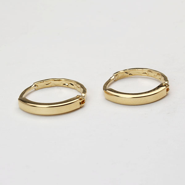 ピアス フープピアス k18 18k 18金 イエローゴールド 中折れ式ピアス 地金ピアス リバーシブル 送料無料 ユニセックス 男女兼用 普段使い プレゼント ギフト puの画像