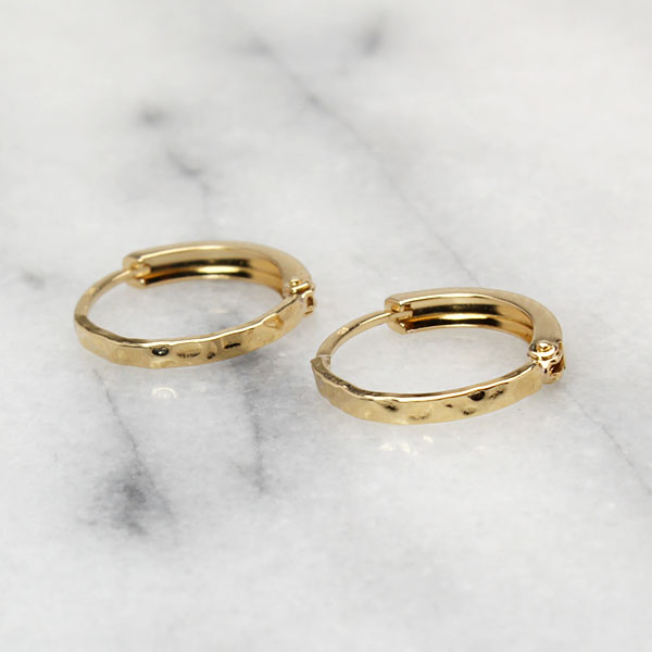 ピアス フープピアス k18 18k 18金 イエローゴールド 中折れ式ピアス 地金ピアス リバーシブル 送料無料 ユニセックス 男女兼用 普段使い プレゼント ギフト puの画像