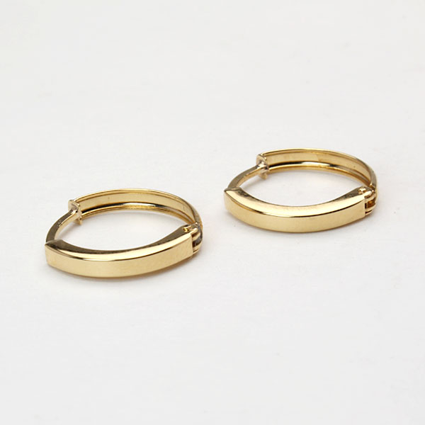 ピアス フープピアス k18 18k 18金 イエローゴールド 中折れ式ピアス 地金ピアス リバーシブル 送料無料 メンズ 男性用 カジュアル 普段使い プレゼント puの画像