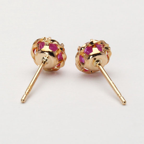 ルビー ピアス スタッドピアス k18 18k 18金 ピンクゴールド 送料無料