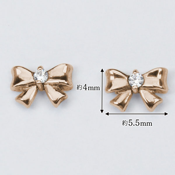 ダイヤモンド ピアス リボンピアス ダイヤピアス スタッドピアス