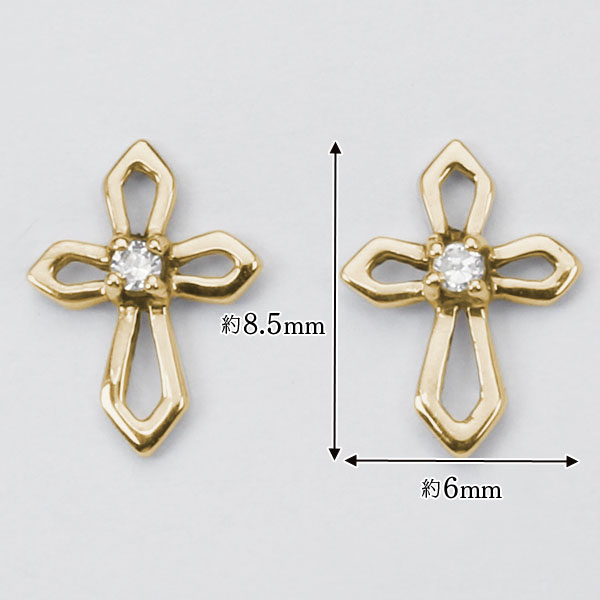 クロス ピアス ダイヤピアス クロスピアス スタッドピアス