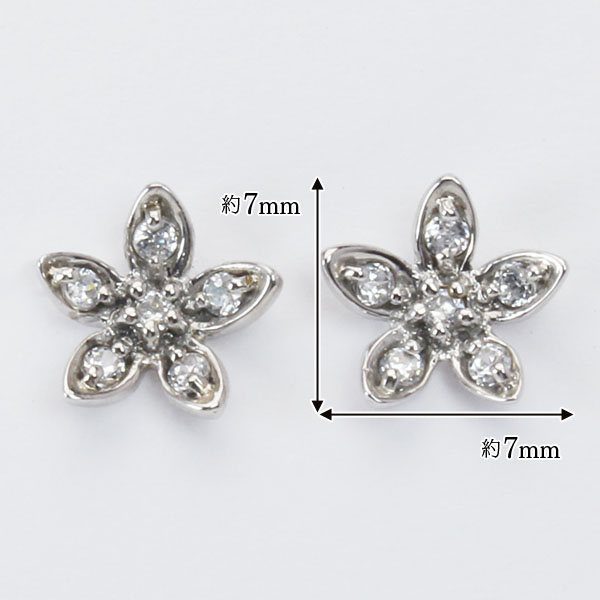 ピアス ダイヤピアス ダイヤモンド ダイヤ スタッドピアス フラワー 花 