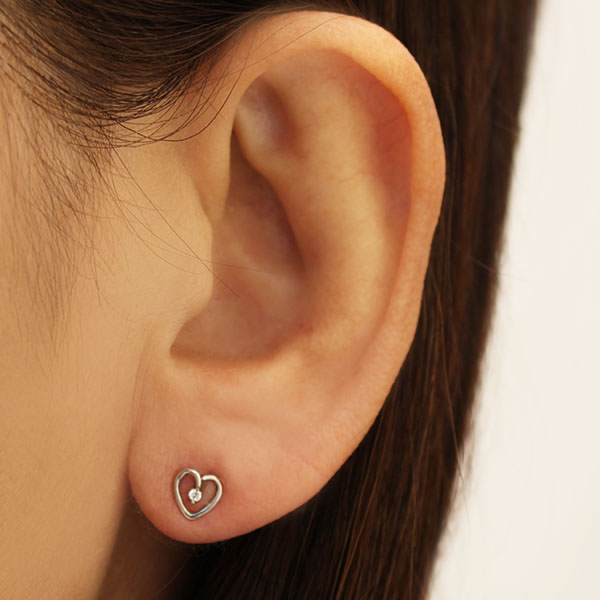ハート ピアス ハートピアス ダイヤモンドピアス ダイヤピアス