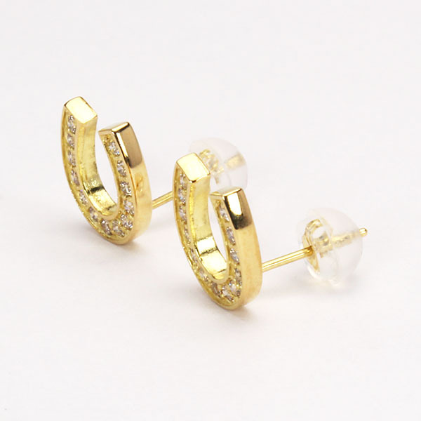 ピアス ダイヤモンド ダイヤ スタッドピアス ホースシューピアス 馬蹄