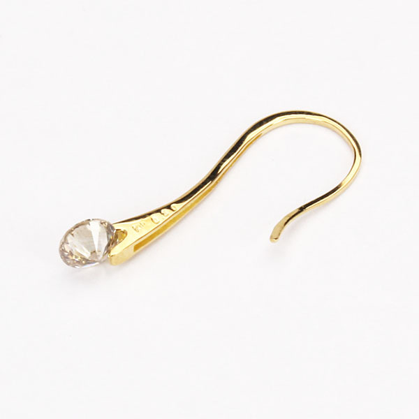 ブラウンダイヤモンド　18Kフックピアス ピアス ダイヤモンド ダイヤ フックピアス 18金 k18 18k