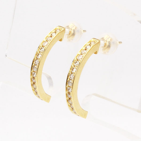 ピアス ダイヤモンド ダイヤ スタッドピアス 18金 k18 18k イエロー