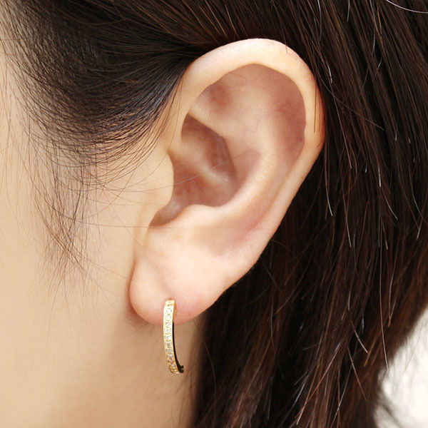 ピアス ダイヤモンド ダイヤ スタッドピアス 18金 k18 18k イエロー