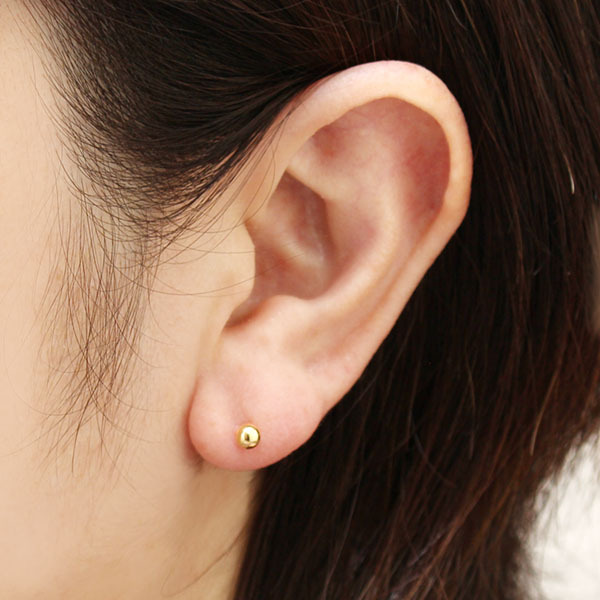 ピアス 丸玉 ボールピアス スタッドピアス 18金 k18 18k イエロー