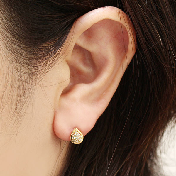 ピアス ダイヤモンド ダイヤ スタッドピアス 18金 k18 18k イエロー